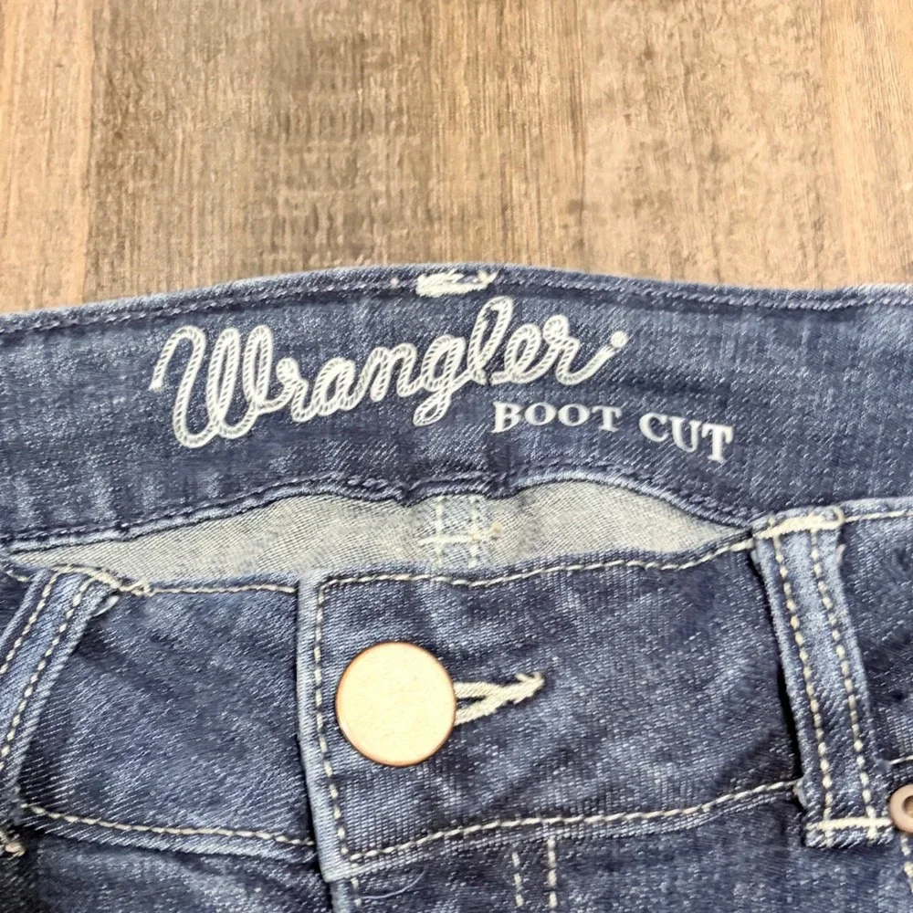 Wrangler Mae Boot Cut Jeans 7x30 Dark Wash Mid Rise Western Denim Western Rodeo